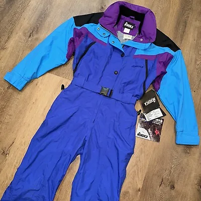 Womens Nordica Ski Suit Snowsuit One Piece Snow Bib Shell Waterproof Vtg NEW 8 • $149.99