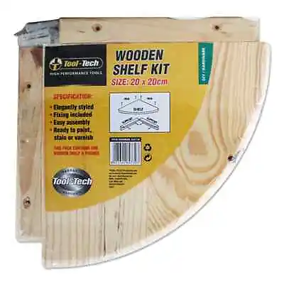 £4.49 • Buy Wood Wooden Pine Natural Corner Unit Shelf Wall Mounted Shelf Kit Stroage Shelf.