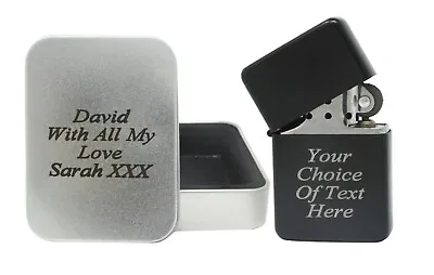 £5.95 • Buy Personalised Engraved Gift Lighter Anniversary Birthday Present & Engraved Tin