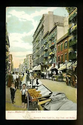 New York City NY Postcard Mulberry Street Market View Vintage 1911 • $7.99