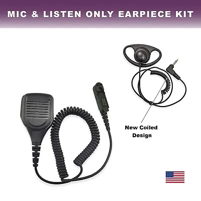 Speaker Mic With D-Shape 3.5mm Listen-Only Earpiece For Motorola XPR3500e DEP550 • $27.99