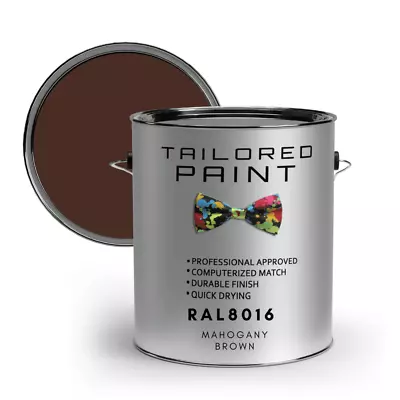 RAL8016 MAHOGANY BROWN SATIN UPVC Window & Door 1K Paint Brush Or Spray On • £59.99