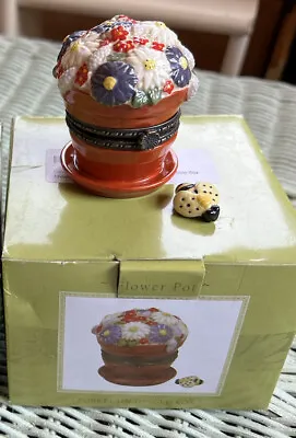 National Home Gardening Club Porcelain Trinket Box “Flower Pot” PHB • $9