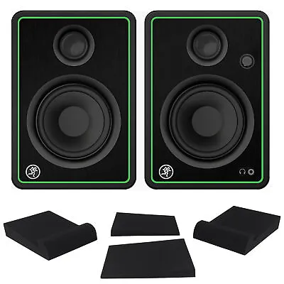 2 Mackie CR4-XBT 4  Reference Studio Monitor Speakers W/Bluetooth+Isolation Pads • $149.99