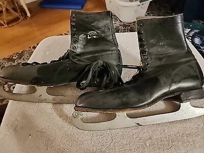 Vintage Ice Skates Black J C Higgins Women's Size 8 • $17.50