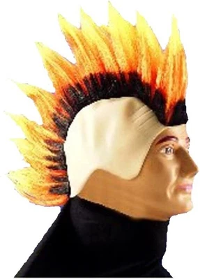 $20.57 • Buy Punk Skull Mohawk Wig 80's Retro Fancy Dress Halloween Adult Costume Accessory