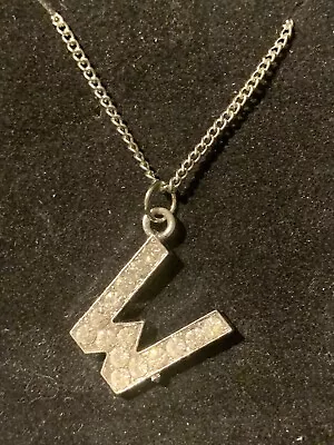 W Letter Initial Crystal Pendant Necklace Miss Selfridge New • £4