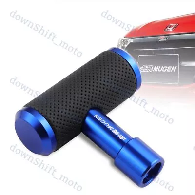 MUGEN Leather Car Shift Knob Aircraft Joystick Transmission Racing Gear Blue • $13.88