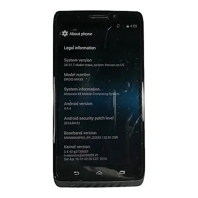 Motorola Droid MAXX MOTXT1080M 16GB Black Verizon (Single SIM) Smartphone • $17.99