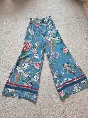 'NEW' H&M GP & J Baker Trousers Floral Wide Leg Palazzo High Rise- Size UK 8 • £24.99