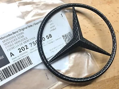 Mercedes-Benz R129 Carbon Fiber Emblem Trunk Lid Star W202 W163 Genuine OEM • $90