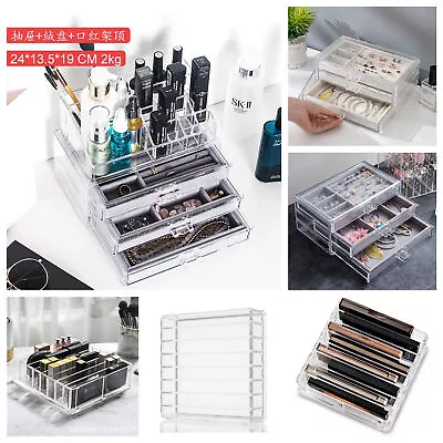 Makeup Cosmetic Organiser With Drawers Desktop Jewelry Display Box Storage Case • £6.89