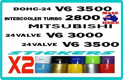 Stickers For Mitsubishi Pajero And Delica 24 VALVE V6 3000 3500 - 16 Colours • $15.95