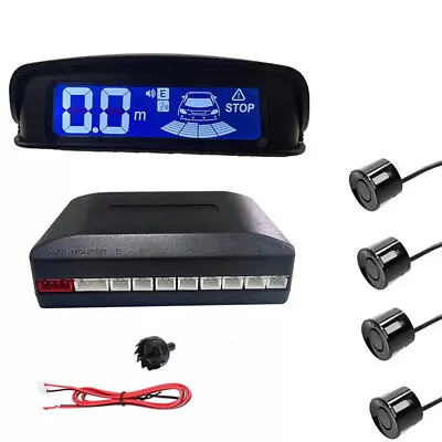 LCD Car Reverse Radar Monitor 4Pcs Parking Sensor Detector Assistant System Kit • $35.90