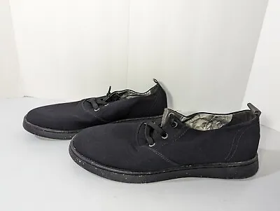 NEW- Men's Size 10M Section X Vibe Plain Toe Oxfords Shoes Washed Canvas Black • $26.46