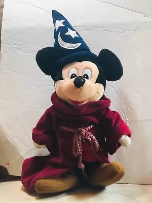 Vintage Disney Parks Fantasia Mickey Mouse Wizard Sorcerer Large Plush • $14.99