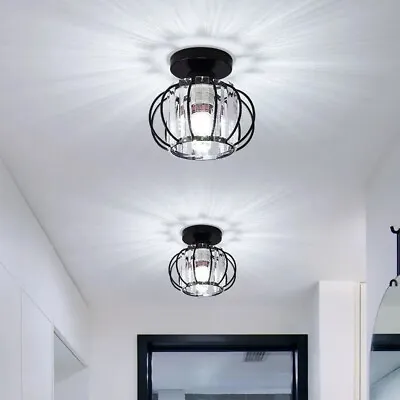 Crystal LED Ceiling Lights Square Chandelier Living Room Hallway Pendant Lamp UK • £18.39