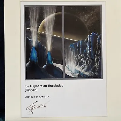 Ice Geysers On Enceladus Signed Diptych Print By Simon Kregar Jr. 16x20” • $149.95