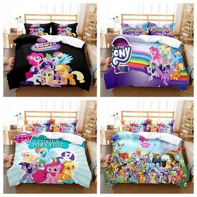 Girls Bedroom 3D My Little Pony Duvet Cover Quilt Cover Bedding Set Pillowcase • £32.40