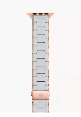 MICHELE Silicone Wrapped Stainless Steel Apple Watch Bracelet Gray $295 ONE LEFT • $120
