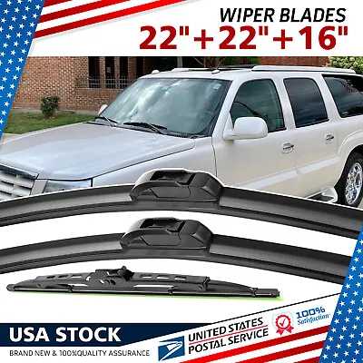 Fits Chevrolet Trailblazer 2003-2006 22 &22 &16  Front & Rear Wiper Blades OEM • $17.99