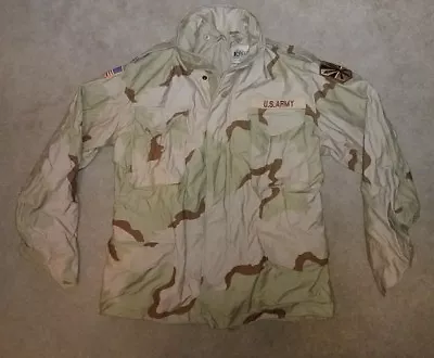 Military Jacket Cold Weather Parka Sz M Desert Camo Field 80s Golden Mfg 1989 • $40