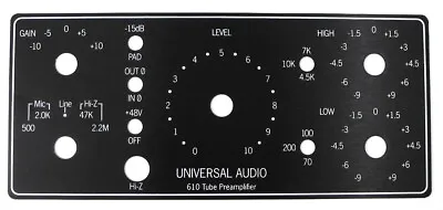 New UA LA-610 Replacement Left Side Front Panel W/Level Gain EQ Etc. UZ • $44