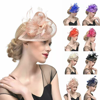 Women Fascinator Headband Aliceband Hat Weddings Ladies Day Royal Ascot Hat • £8.66