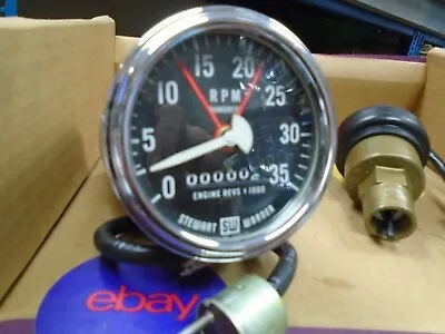 Vintage Stewart Warner 3500 Rpm Tachometer And Sender 760-l Marine • $125