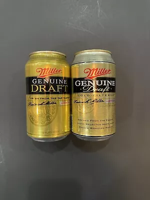 Miller Genuine Draft Beer Cans. 2010. 2 Versions. Bottom Opened. Combined Ship. • $5.99