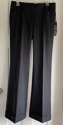 Vertigo Paris Flared Trousers Pants Size 8 NWT Black Pinstripes • $40