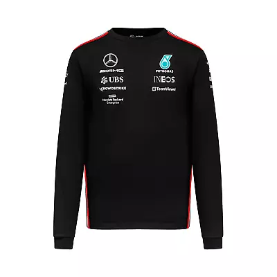 Mercedes AMG Petronas F1 Long Sleeve Team T-Shirt Black 2023 • £39.99