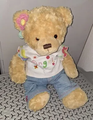 Bear Factory Plush Teddy Bear  Says The Phrase I Love You  Cute Angel T & Jeans • £10