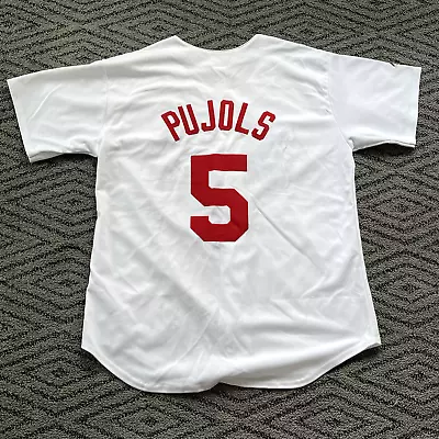 St. Louis Cardinals Baseball ALBERT PUJOLS #5 White Baseball Jersey Majestic XXL • $69.99