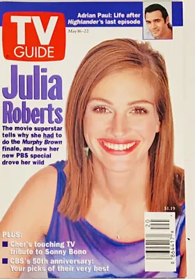 TV GUIDE Magazine Julia Roberts May 16-22 1998 + Antonio Banderas • $4.80