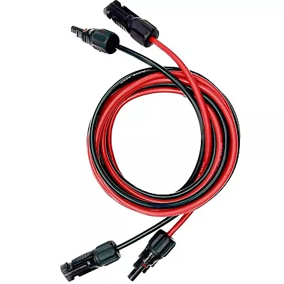 Black Red 10 AWG Solar Panel Extension Cable Silicone Flexible Wire Connectors • $18.99