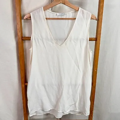 Equipment Femme Tank Top Womens Extra Small White Silk Sleeveless Relaxed Fit • $39.95