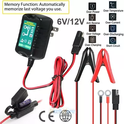 6V 12 Volt Trickle Battery Charger Maintainer Car Truck Motorcycle Mower Charger • $23.69