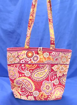 VERA BRADLEY Quilted 08' RASPBERRY FIZZ Red & Pink VILLAGER TOTE BAG • $14