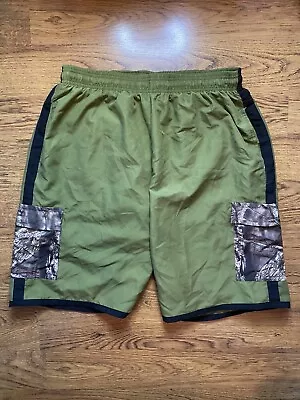 Mossy Oak Mens Swim Lined Drawstring Trunks Green Camouflage Size XL • $12.75