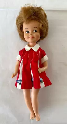 Vintage Penny Brite Doll W Original Red Dress Clothing  8  Deluxe Reading Corp • $10.99