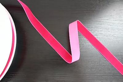 By The Yard 7/8  Nylon Velvet Ribbon Bright Pink - New • $1.75