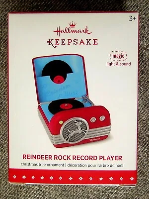 Mint 2015 Hallmark   Reindeer Rock Record Player  Magic Ornament • $39.99