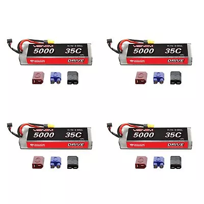 Venom 35C 3S 11.1V 5000mAh LiPo Hardcase Flat Pack Battery W/ UNI Plug X4 Packs • $399.96