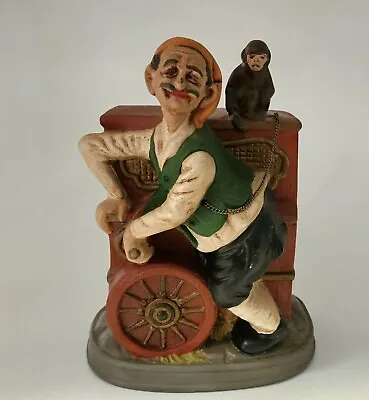 Sankyo 1960's Ceramic Painted Organ Grinder Monkey Music Box Japanese Vtg. • $29