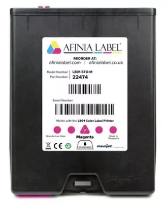Afinia L801 Memjet Magenta Ink Cartridge 250 Ml FREE DELIVERY • $225