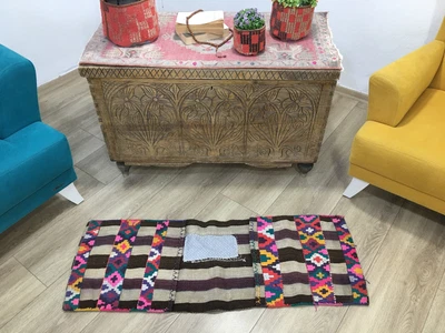 $90 • Buy Decorative Kilim Bag, Saddle Bag, Camel Bag, Area Rug, Vintage Rug, Turkish Rug