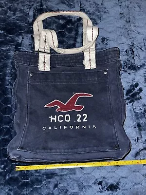 Hollister California Surf Club HCO 22 Tote Bag Navy Blue Canvas Denim • £28.50