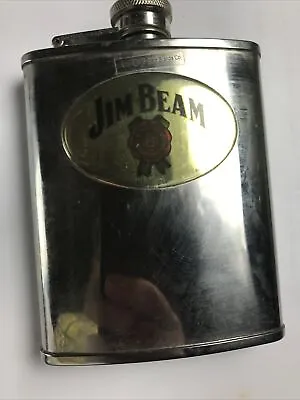 $25 • Buy Jim Beam Flask Stainless Steel 6 OZ Stainless Steel 2001 Release Free Postage