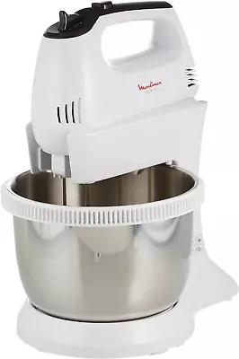 MOULINEX Hand Mixer With Stand AND STAINLESS STEEL Bowl • £85.70